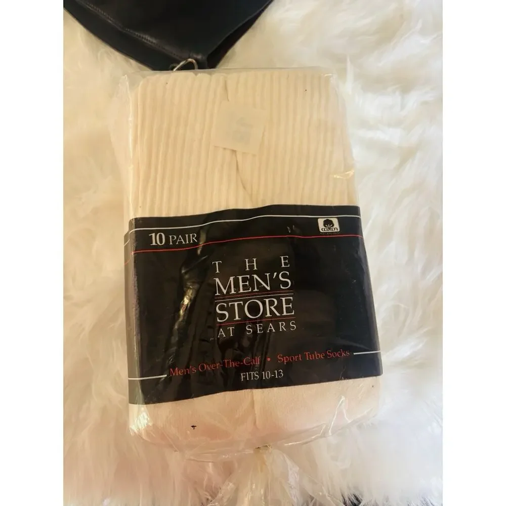 NOS‎ Vintage Sears The Mens Store Tub Socks 10 Pack Fits 10-13